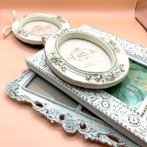 Vintage Gallery Wall Distressed Upcycled Set Hand-Painted Frames Shabby Chic